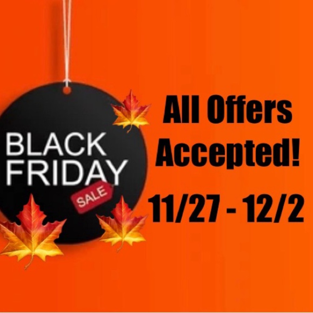 Black Friday Sale Tag with Autumn Leaves